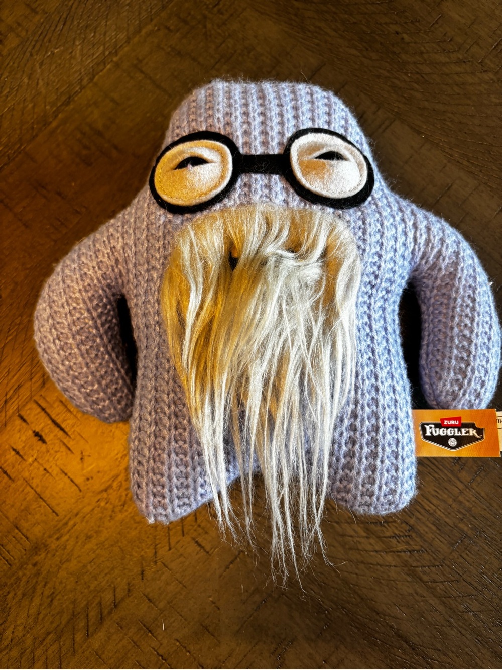 Old man fuggler Plush Toy - Lavender Knit Monster with Beard